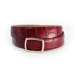 Belt croco 9.0 dark burgundy 4 фото Ремінь croco 9.0 темно-бордовий фото